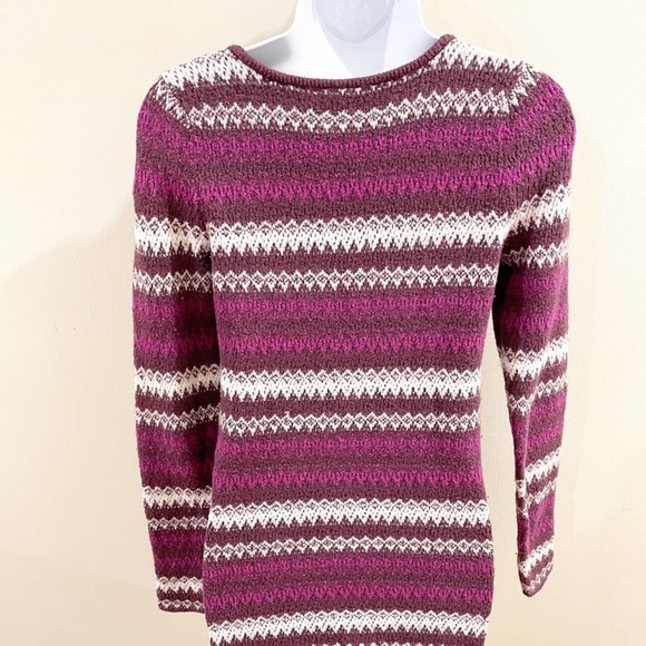 Free People Fair Isle Sweater Tunic Purple Size Small - Picture 9 of 15